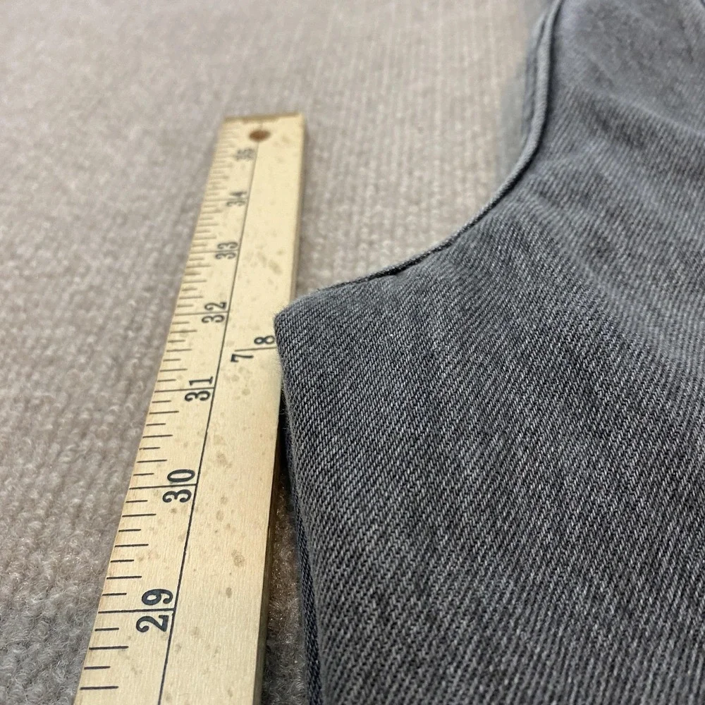 Zara Wide Leg Jeans Womens 6 Gray Charcoal Wash High Rise Relaxed Denim